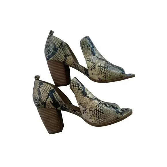 Lucky Brand Womens Junai Heels Leia Snake Print Natural MultiColor Size 7.5 US - Picture 4 of 9